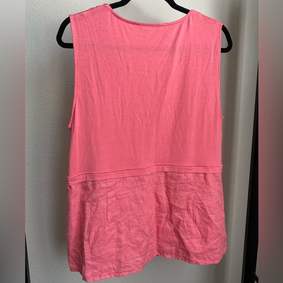Boden Pink Salmon Linen Knit Tank Top V-Neck Size 18R - Picture 7 of 7